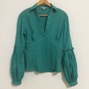 J. Peterman Teal Lantern Long Sleeve Top Women’s Size 4